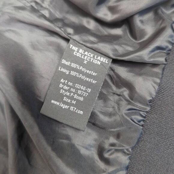 Lager 157 Womens Large The Black Label Collection Jacket Black Full Zip Front - Picture 8 of 9